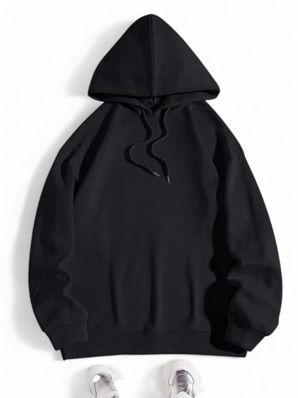 SHEIN Black Women's Oversized Pullover Hoodie